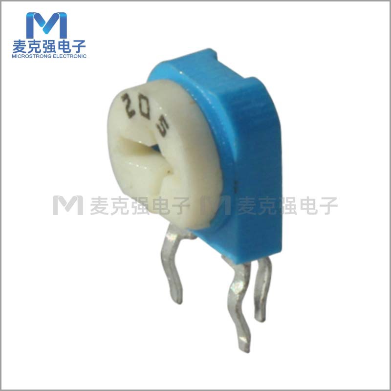6mm预调微调电位器WH06-1A立式2M（205）蓝色旋转式碳膜可调