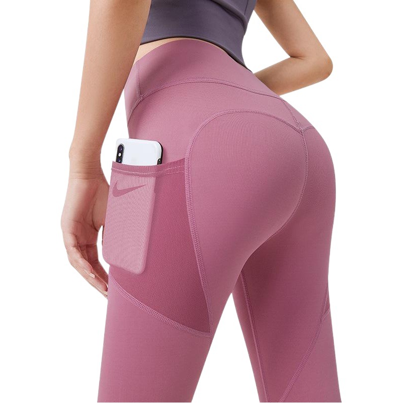 Juyitang usa un estilo delgado de cadera de melocotón para correr, levantamiento de cadera, ejercicio, fitness, malla ajustada, bolsillos laterales, pantalones de yoga