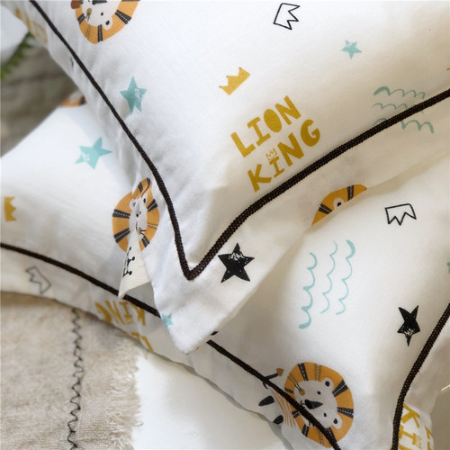 Double-layer gauze baby pillowcase, breathable and sweat-absorbent cartoon child cotton pillowcase, small children's pillowcase