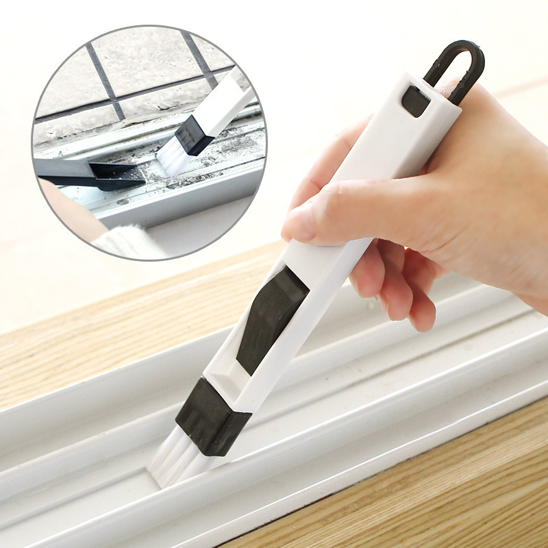 Window Groove Groove Cleaning Brush Screen Window Tool Keyboard Groove Small Brush Glass with Dustpan Gap Brush Wholesale