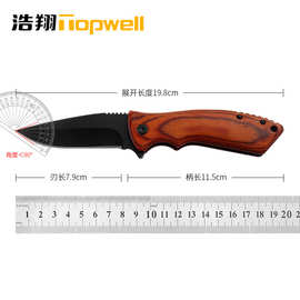 厂家直销彩木手柄折刀 3Cr13户外防身战术刀 户外野营求生折叠刀