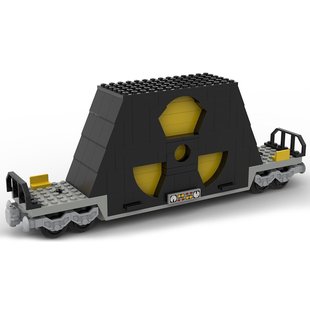 Building Blocks Moc-83376 Nulcear Waste Train Car 195 Particle Number Toys Saint