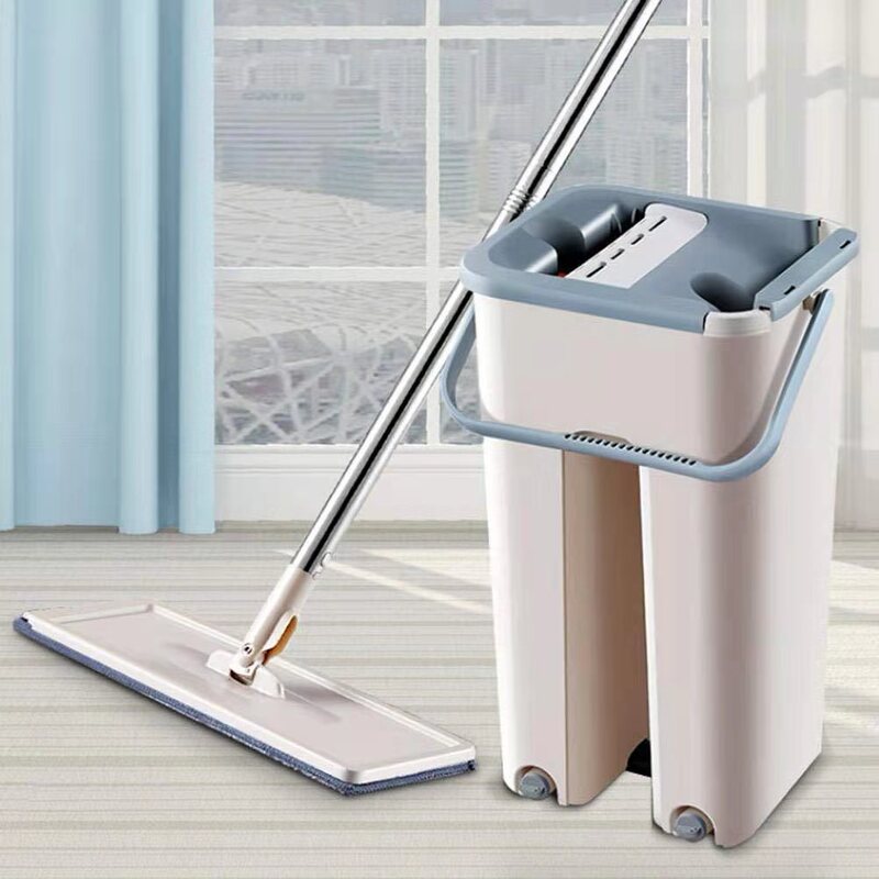 Scratch-Off Lazy Mop, Hand-Free Flat Mop, Internet Celebrity Douyin Mop, Bucket Mop, Fine Fiber Mop Wholesale