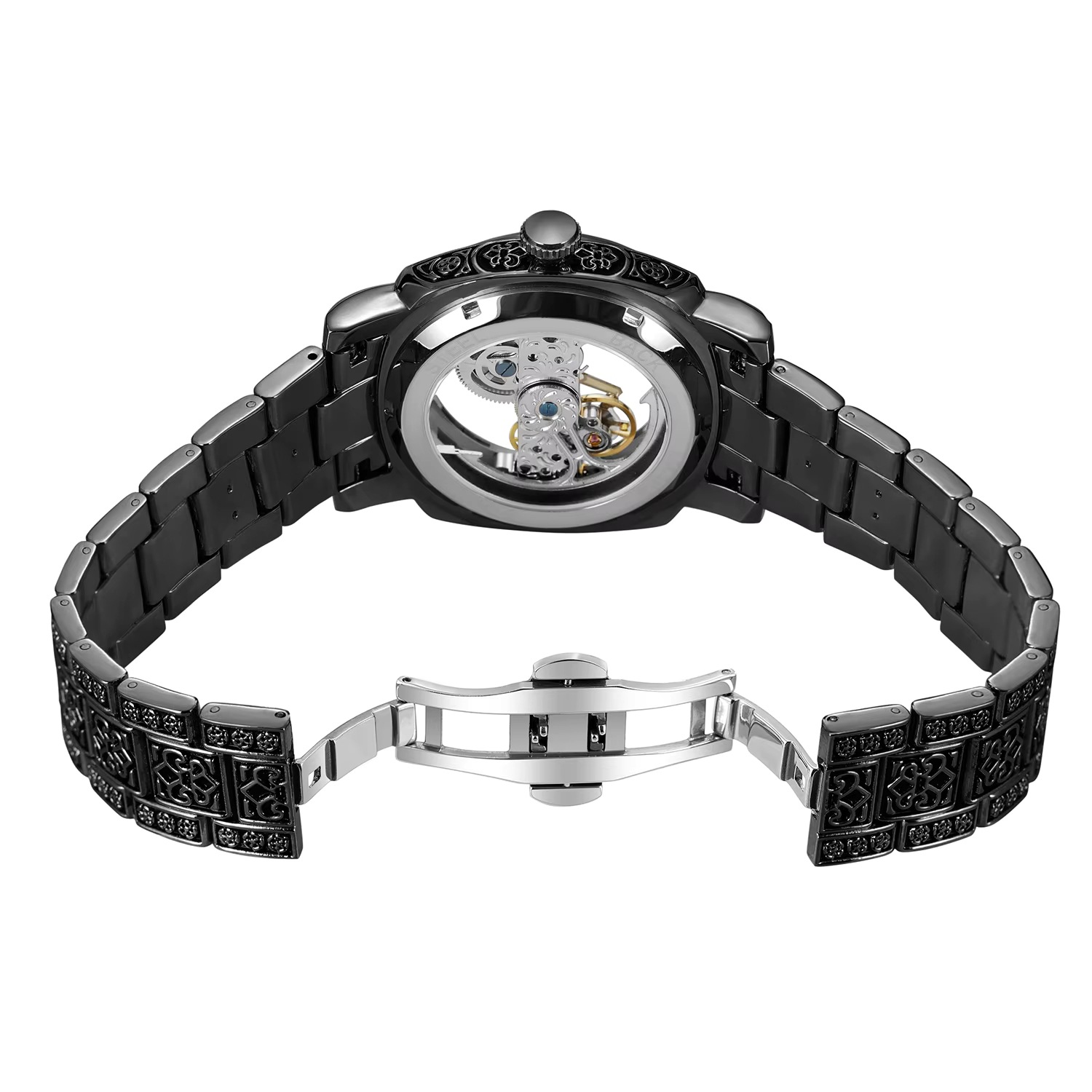 Forsining Vintage Automatic Mechanical Watch For Men Carved Style_voghion.com