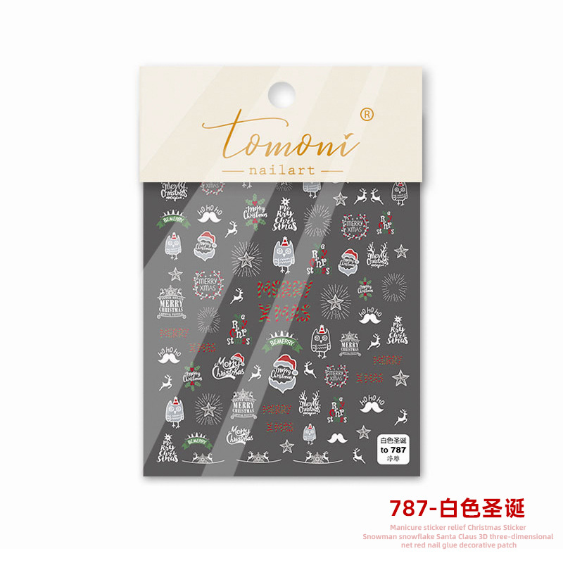 Japonés Navidad uñas 2022 nuevo lindo Halloween Año Nuevo muñeco de nieve ELK copo de nieve alivio invierno estilo