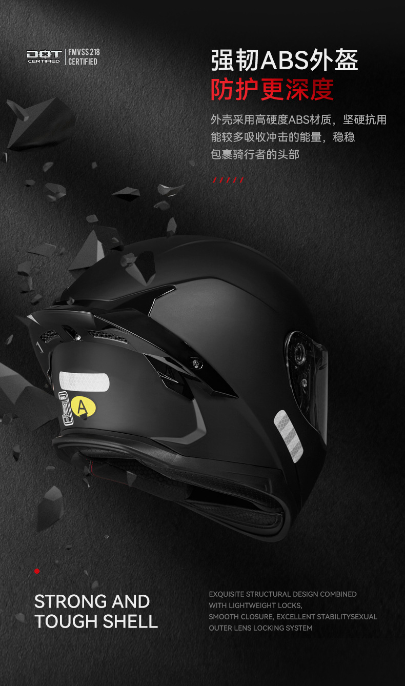 3C/DOT certification motorcycle helmet double lens big tail bluetooth full helmet unisex electric car helmet