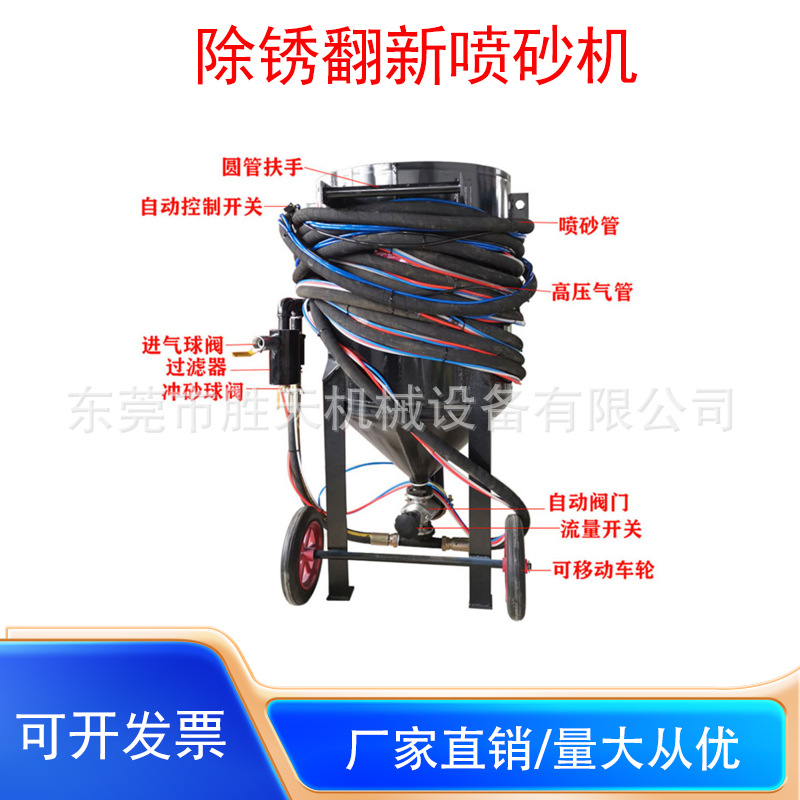 除锈喷砂机移动式高压户外喷砂罐车厢船舶翻新喷丸打沙设备920型