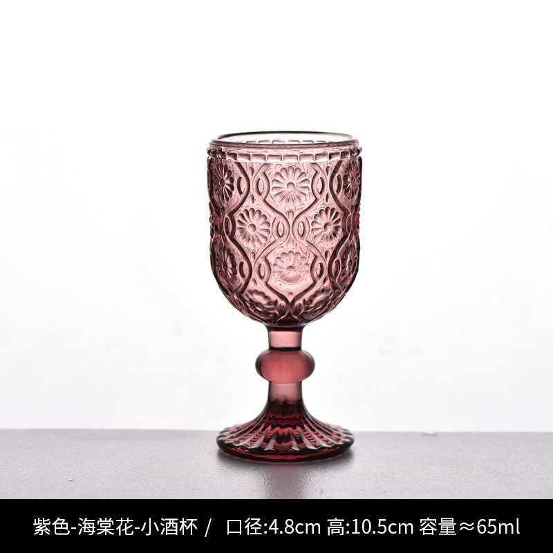 Copa de rayas verticales de vidrio retro europeo, copa de vino tinto, copa de postre alto de helado, copa de vino de frutas de uva de champán casero