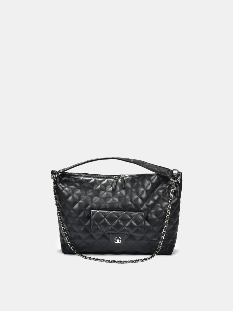 Handheld leather universal one-shoulder bag with diamond pattern, Chanel style, chain bag