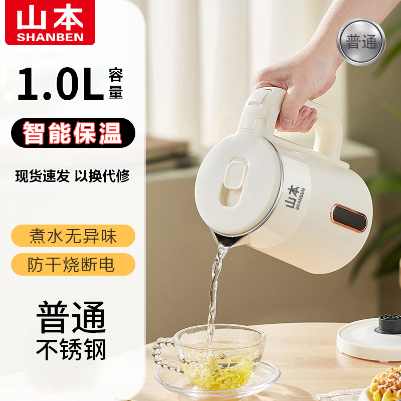 Free Shipping on a Genuine Electric Kettle, L1 Liter, Double-Layer 304 Anti-Scald, Low Power, Quiet Mini Kettle Manufacturer