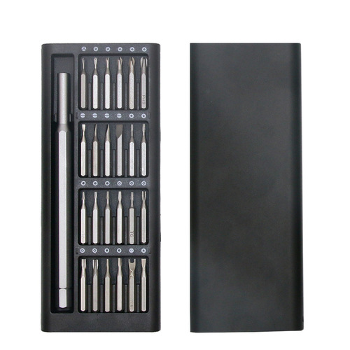 Aluminum alloy screwdriver tool set 24-in-1 S2 bit mobile phone repair and disassembly tool cross screwdriver