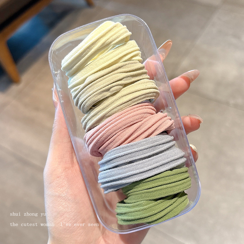 可爱笑脸发饰加宽加粗橡皮筋女韩系简约发绳咖色小熊头绳百搭头饰|undefined