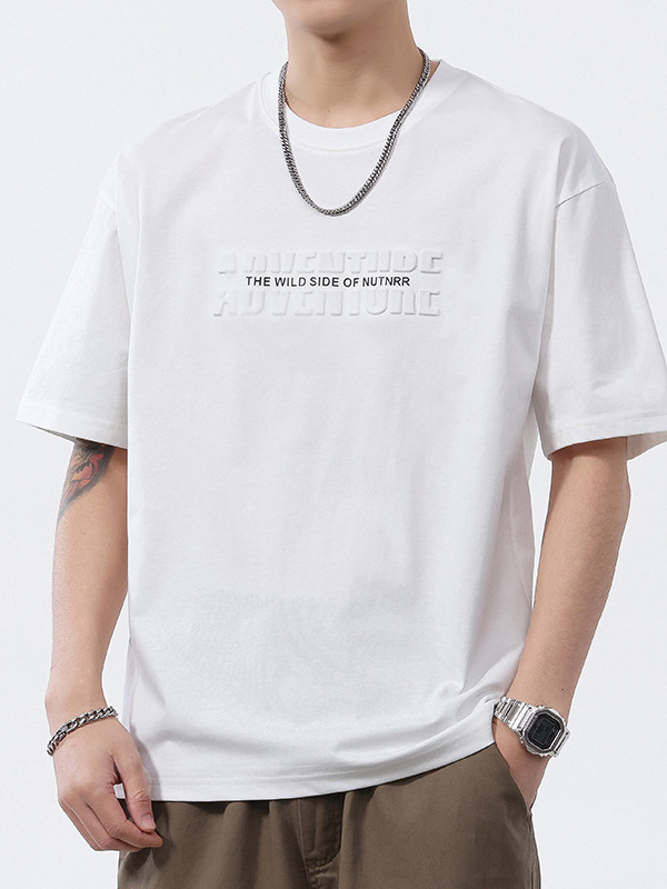 2025 新しい夏のアイスシルククール半袖メンズ Tシャツ速乾性ルーズカジュアル半袖ラウンドネックトップトレンディな男性|undefined