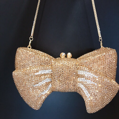  new cross-border bow diamond dinner bag foreign trade banquet full diamond clutch bag small cosmetic bag women's bag