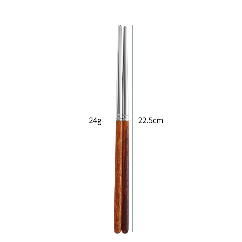 Transfronterizo Amazon 304 flores de madera de pera cubiertos de acero inoxidable mango de madera sólida cuchillo y tenedor cuchara set hotel hogar cuchillo y tenedor