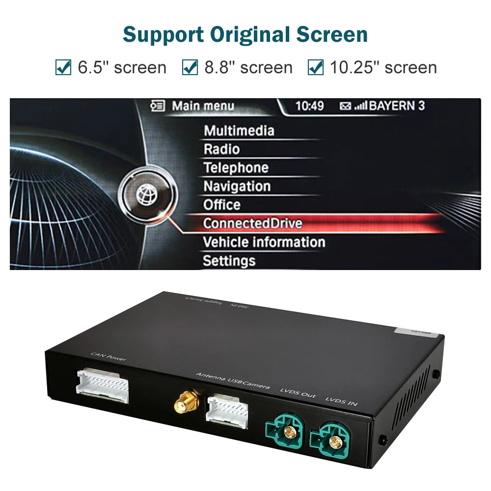 RoadTop Wireless CarPlay Decoder Module Car Machine Interconnection Suitable for Bmw NBT System Decoder