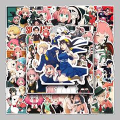 50 pieces Spy Family anime luggage sticker skateboard sticker skateboard computer tablet cartoon decoration