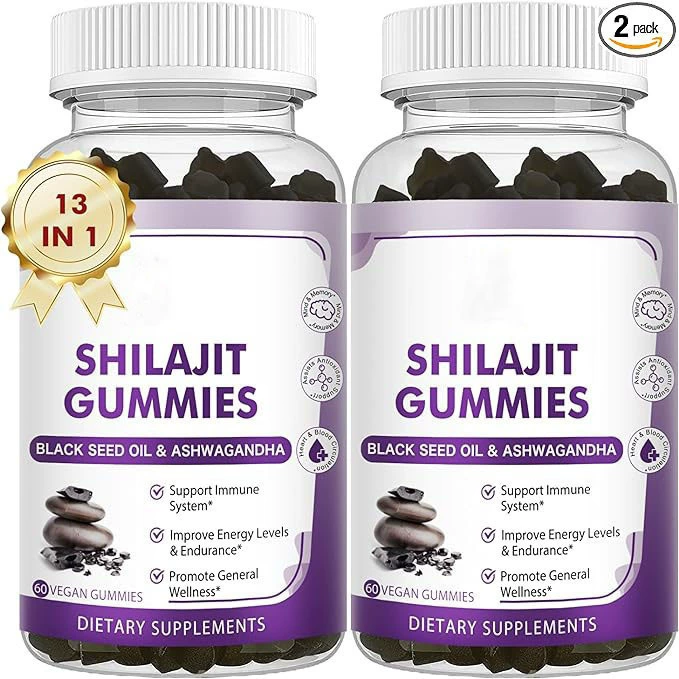 Амазонка продает Hilaizhi shilajit gummies помадка 60 масла черного семени южноафриканский пьяный баклажан
