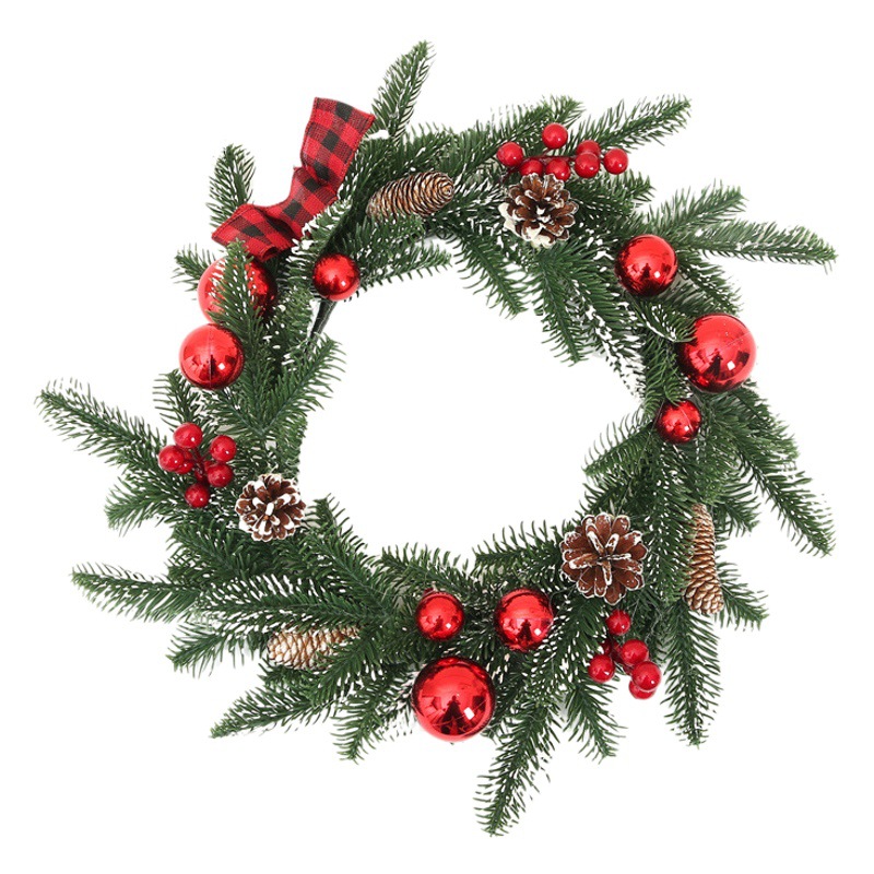 Decoraciones navideñas transfronterizas PE guirnalda de Navidad simulación ratán árbol de Navidad diseño de ventana puerta colgante de pared diseño