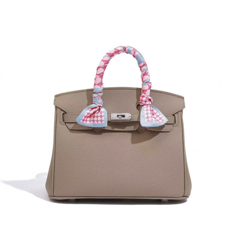 Women's Bag 2026 Spring/Summer New Style Lychee Pattern Kelly Birkin Bag with Silver Buckle, Shoulder/Crossbody/Handbag Tote Bag