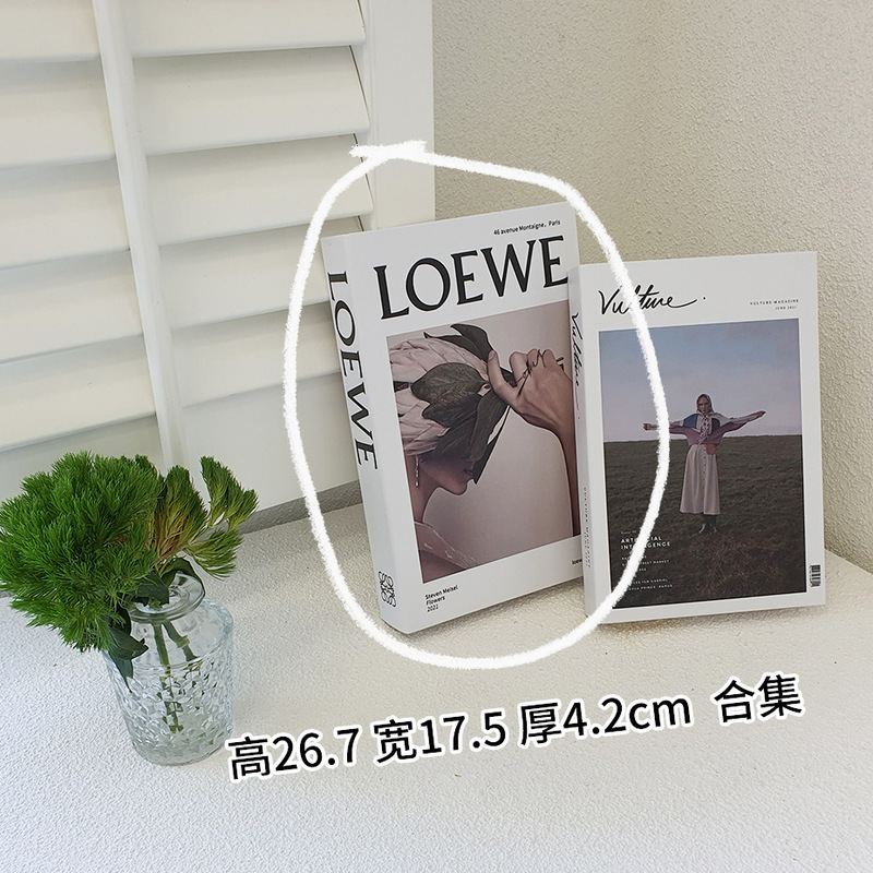 Simple Korean Style English Decoration Book Fashion Character Magazine Simulation Book Homestay Studio Ornaments Sp Book Model