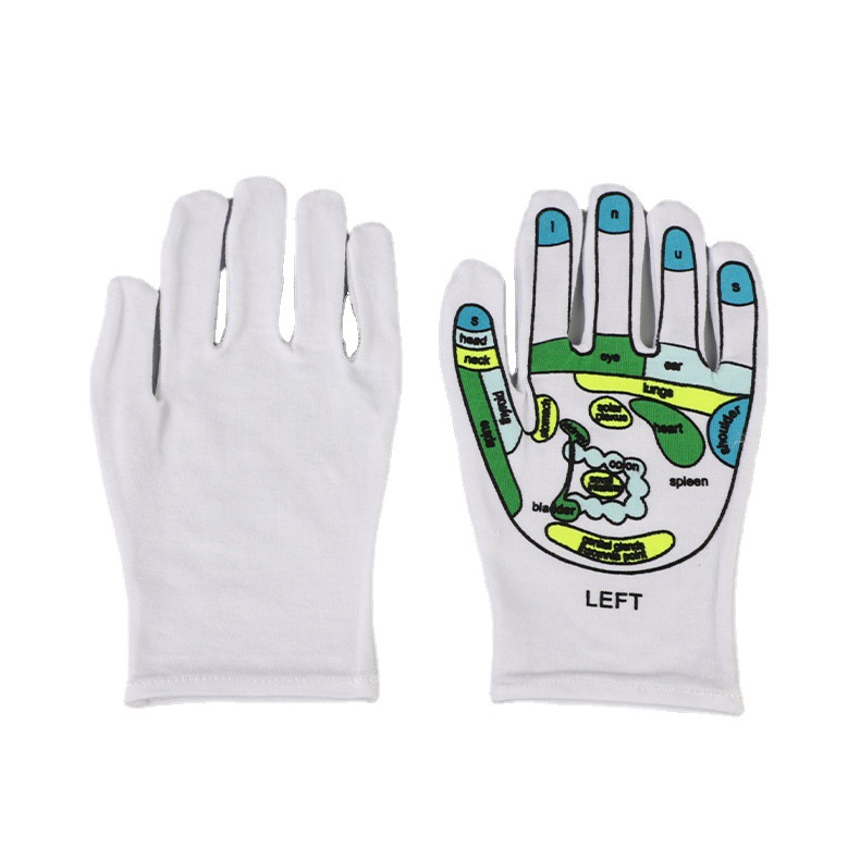 Spandex punto de acupuntura guantes de impresión de cinco dedos guantes de gran cantidad y excelente precio