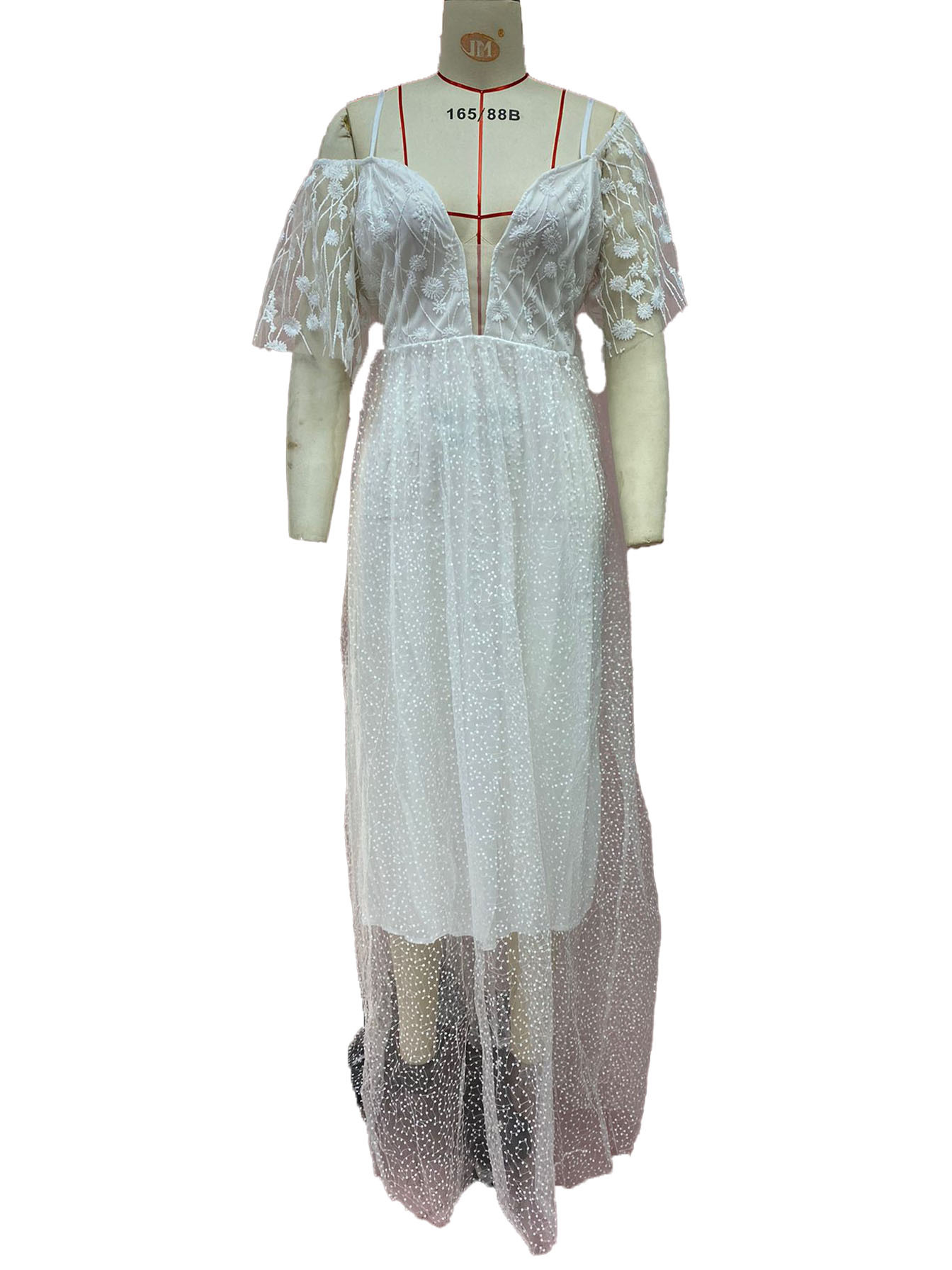 2025 New Plus Size Wedding Slim Fit Off-Shoulder Lace Floral One-Shoulder Dress For Women_ecoleips.com