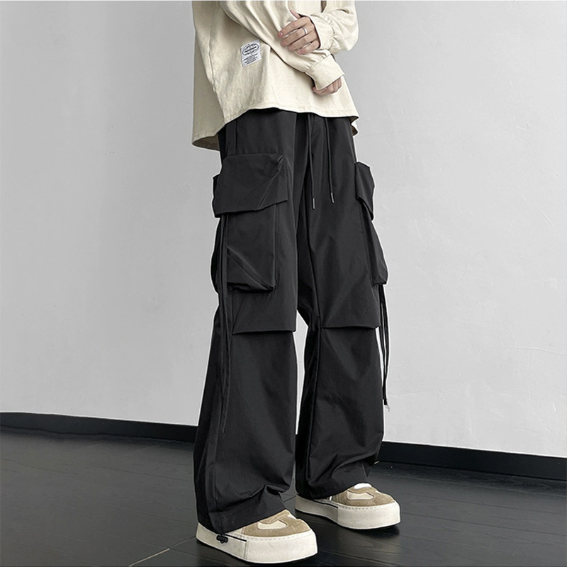 American Style High Street Tooling Pants Men's 2024 Spring New Fashionable Brand Trendy Wide Leg Casual Trendy Trousers for Men