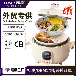 110V Taiwan Us Standard Canadian South American Universal Yuanyang Three-Compartment Family Portrait Electric Pressure Cooker in Stock Oem Customization