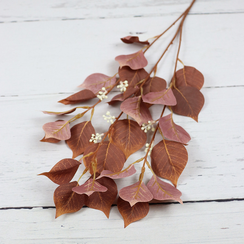 Bodhi Leaf Simulation Leaves for Wedding, Forest-Style Greenery, Wedding Venue Props, Branches with Soft-Fabric Leaves, Artificial Flower Arrangements, and Simulation Plants