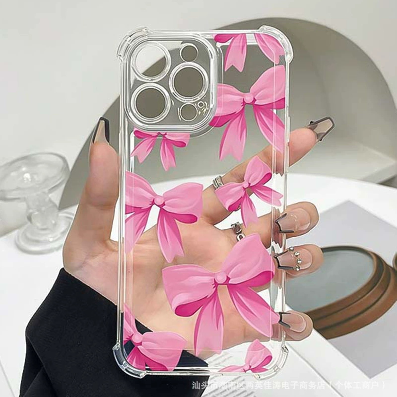Apple, милый совместимый чехол с бантом, с защитными накладками на углы, iPhone 12/13/14/14 Pro Max, защита от падений, 16