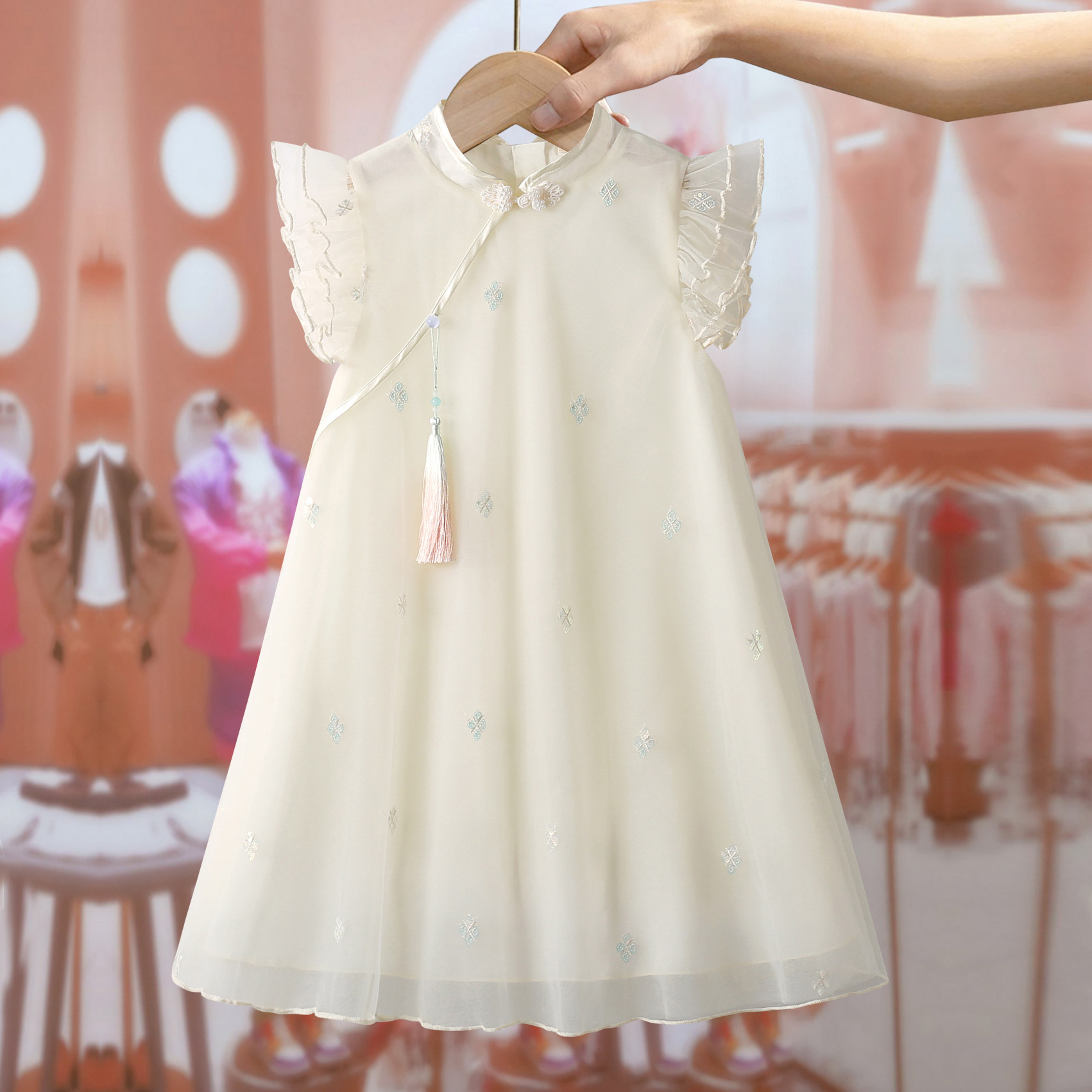 Girls' Seasonally Improved Cheongsam Dress 2026 New Style Children's Fashionable Chinese Style Hanfu Baby Dress Princess Dress