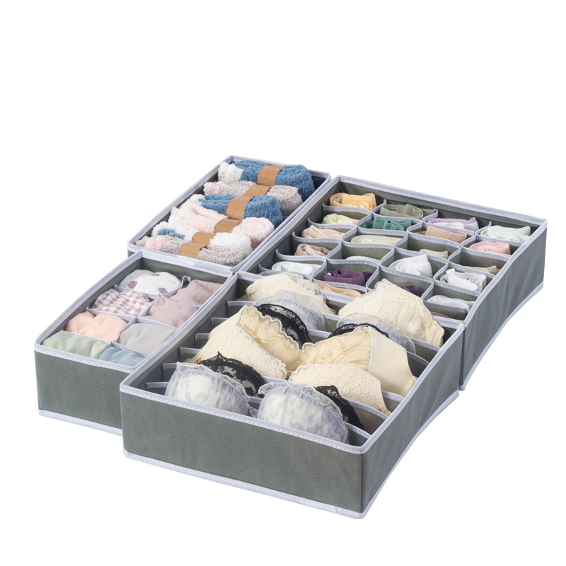 Set de 4 cajas de almacenamiento de tela no tejida, organizadores para ropa interior y calcetines