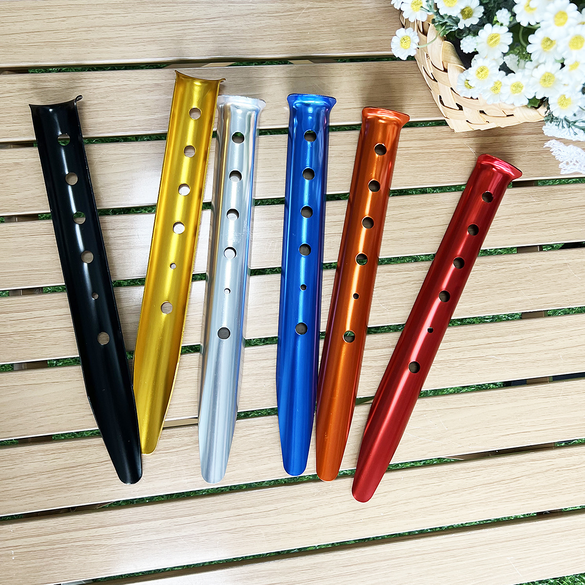 clavijas de playa portátiles ultraligeras de aluminio para exteriores, clavijas de campamento para tiendas de playa, clavijas fijas para viento, clavijas para nieve