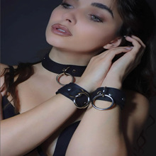 新款手环女生皮手链PK风项圈哥特饰品情侣手镯Leather wristband