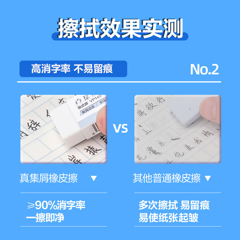 得力VP149橡皮无邻苯真集屑橡皮擦擦得干净不易留屑美术考试大号|undefined
