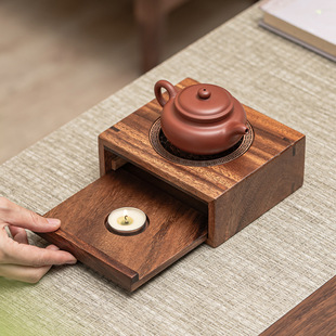 Solid Wood Tea Warmer, Scented Tea Base, Restaurant Tea Making Stove, Insulation Set, Candle, Small Stove for Making Tea