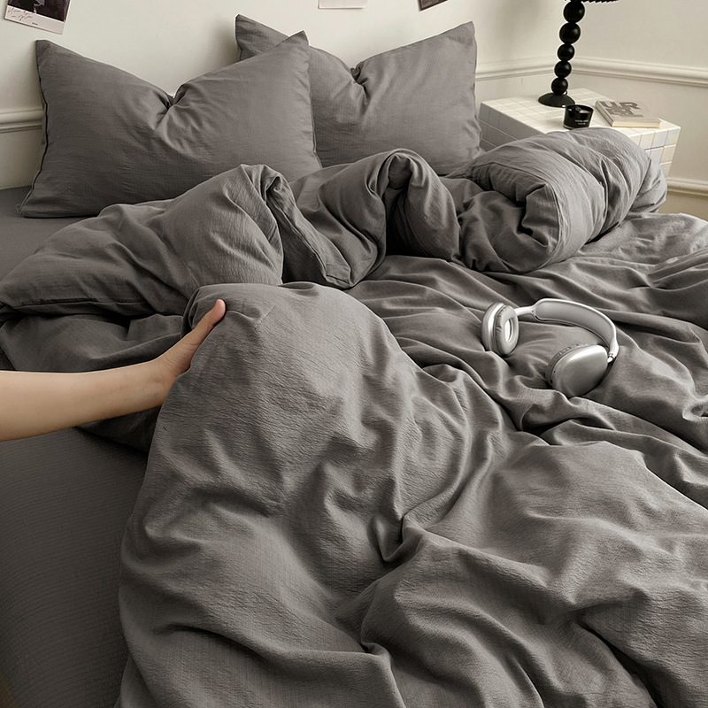 Double Layer Gauze Bedding Set Pure Cotton Soft Four-piece_voghion.com