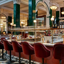 工程定制酒吧桌椅美式复古风大理石吧台桌椅组合高档酒吧会所家具