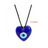 Cross -border Demon Eye necklace European and American wax rope Turkish blue -eyed round water droplet -shaped necklace