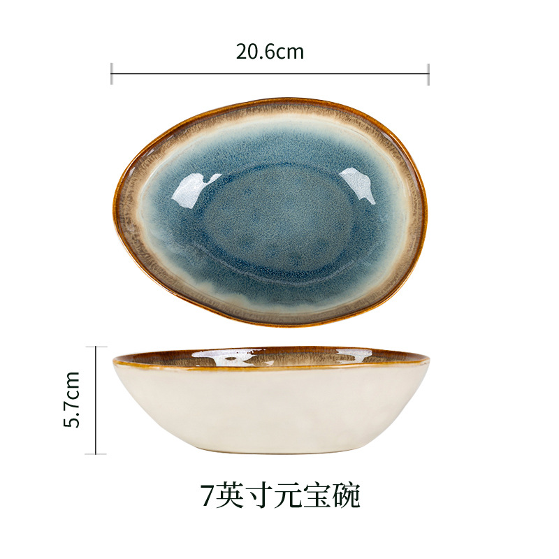 Fábrica de cerámica de Yuquan venta directa de platos de comedor caseros europeos platos de ensalada de forma especial platos de platos de cerámica de lujo ligeros platos