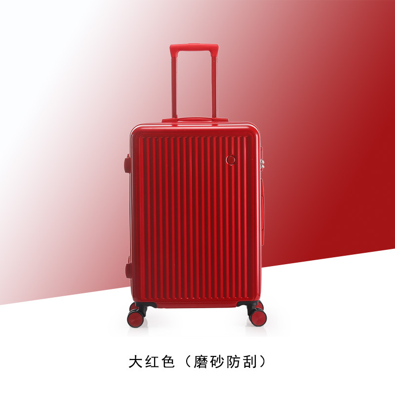 Cubierta delantera abierta equipaje viaje de negocios caja de contraseña caja de embarque caso de la carretilla del estudiante rueda universal caja de cuero al por mayor