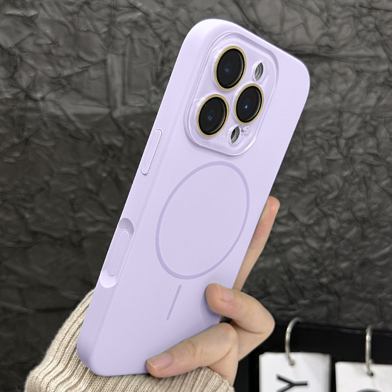 液体シリコン製マグネット式iPhone17用スマホケース、クリスタルレンズフィルム、Apple 15promax用細穴精密フィット|undefined