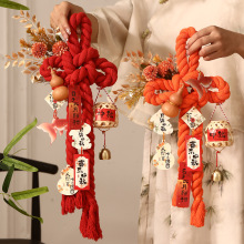全新款万字结挂件中秋国庆节日红色喜庆氛围门把装饰婚房乔迁挂件