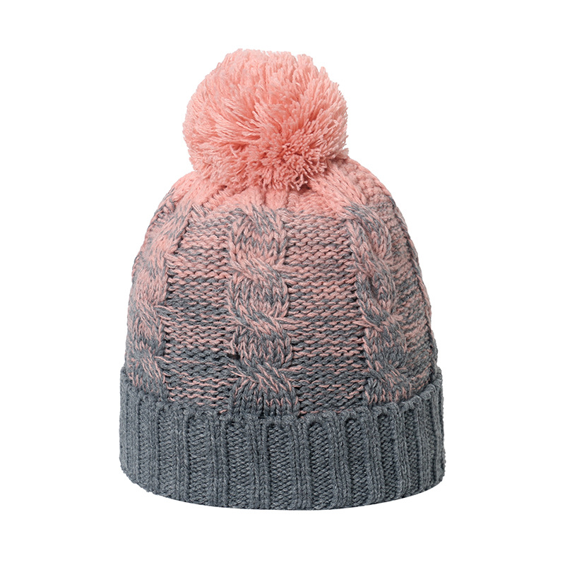 Women's Fashion Color Block Pom Poms Eaveless Wool Cap display picture 3