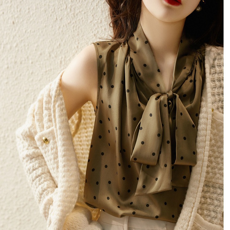 Japanese summer shiffon shirt sleevless
