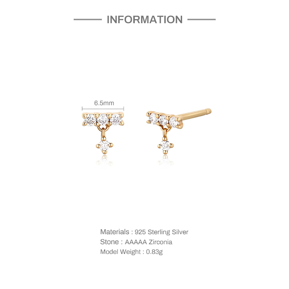 Fashion Geometric Water Droplets S925 Sterling Silver Inlay Zircon Earrings 1 Pair display picture 4