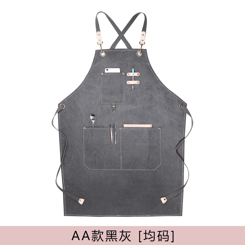 Delantal de logotipo personalizado floral leche té hornear trajes restaurante femenino engrosada lona del hotel cocina Barber Masculino