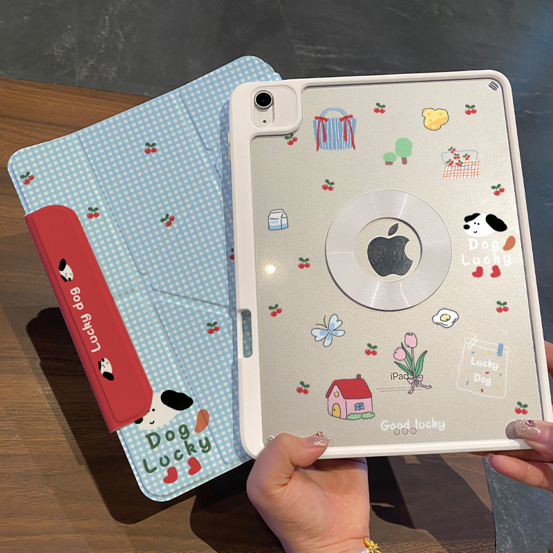Cute Cherry Puppy Protective Case for Apple iPad 11 Tablet, Pro Magnetic Detachable Air Case with Pen Slot Mini Cute Cherry Puppy Protective Case for Apple iPad 11 Tablet, Pro Magnetic Detachable Air Case with Pen Slot Mini