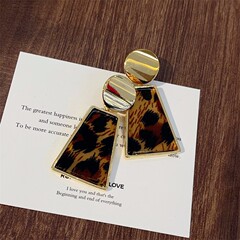 欧美跨境chic风波点豹纹几何银针耳环女中高品高级感个性夸张耳饰